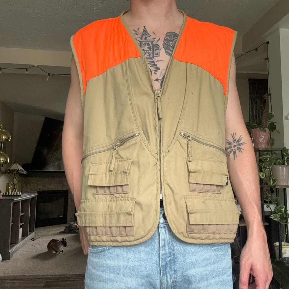 Orange and Tan Utility Hunting Vest